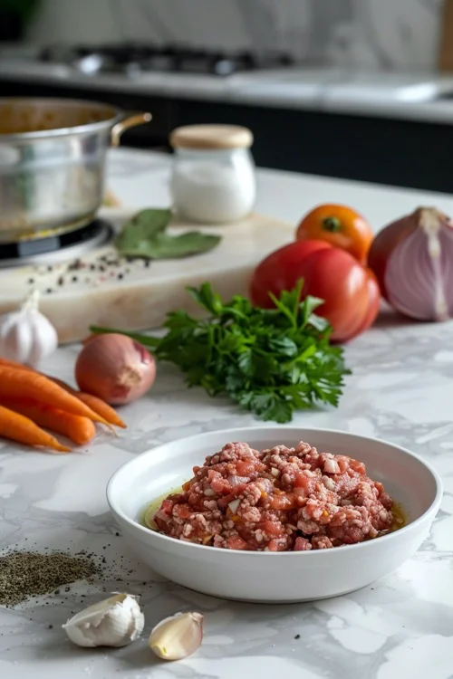 ingredientes albóndigas con salsa de verduras