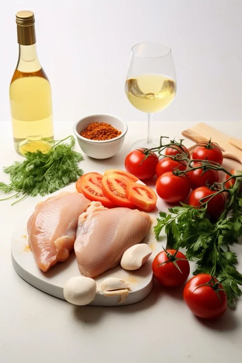 ingredientes albóndigas de pollo en salsa